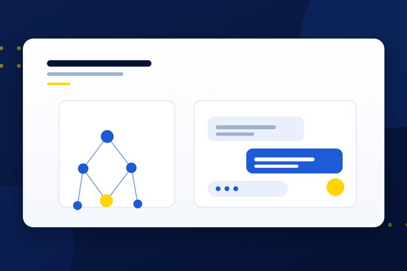 AI chatbot interface helping a customer with a support inquiry